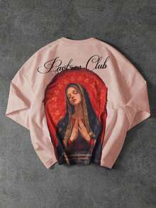 PAVTROS Áo thun nam thời trang in hình thánh nhân theo yêu cầu - Hồng - Xem 4