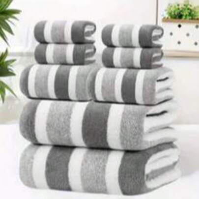 Este set de 1/2/8 toallas de baño extra grandes cuenta con toallas de baño extra grandes, lujosas y suaves con rayas que son muy absorbentes y de secado rápido, aptas para uso diario. Estas toallas se pueden usar como toallas de baño, toallas de mano o toallas de baño ultra suaves, lo que las convierte en ideales para baños domésticos. Las toallas miden aproximadamente 70 x 140 cm y también se pueden usar en salones de belleza, hoteles, instalaciones deportivas y hogares.