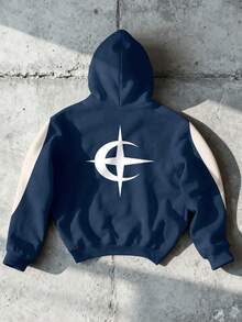 Manfinity EMRG Street Art Graphic Print Hooded Long Sleeve Sweatshirt, Casual Pullover Pullover Sweatshirt For Men, Autumn - Multicolor - View 2