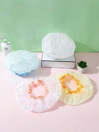 Mũ tắm chống thấm nước hai lớp cỡ lớn, được thiết kế đặc biệt cho phụ nữ và bé gái, phù hợp với mọi loại tóc, bao gồm tóc dài, tóc ngắn và tóc xoăn, có thể tái sử dụng và là phụ kiện tắm lý tưởng cho gia đình, du lịch, trường học và tiệm làm tóc.