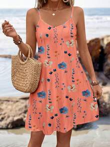 Sylviya 女士吊带针织迷你连衣裙，适合夏季穿着，女士夏季连衣裙，女士太阳裙，波西米亚风时尚连衣裙，度假装 - 彩色 - 查看 6