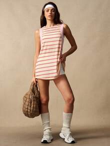 VARSIVA Women Striped Backless Casual Fitness Sports Tank Top - Multicolor - View 8