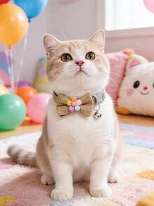 PETSIN 1 chiếc vòng cổ hoa nơ cho thú cưng, vòng cổ cho mèo, vòng cổ cho chó, điều chỉnh được chu vi cổ, phụ kiện thú cưng, quà tặng ngày lễ, đồ dùng cho thú cưng - Nhiều màu - Xem 24