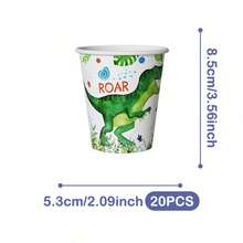 Jungle Roaring Dragon Disposable Plates, Napkins And Cups Set, Serves 20 Guests. This Disposable Party Set (Including Plates, Napkins And Cups) Is Perfect For Birthday Parties, Weddings And Family Picnics. - View 9