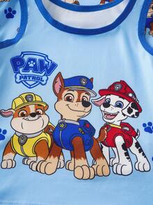 SHEIN | PAW Patrol 2件/套 男童卡通印花圆领背心 - 藍色 - 查看 5