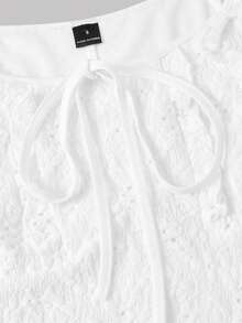 SHEIN MOD Đầm ngắn màu trắng họa tiết hoa, chất liệu jacquard, vạt bất đối xứng, xếp ly – Phong cách sang trọng, lãng mạn, mơ mộng, thích hợp cho hẹn hò, dự tiệc, trang phục mùa hè và mùa xuân cho nữ, kỳ nghỉ xuân, dạ hội, hẹn hò đêm, du lịch, dã ngoại, lễ hội, sinh nhật. - trắng - Xem 3