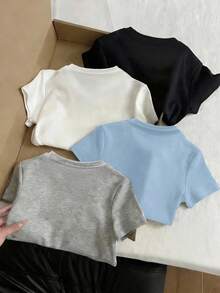 Young Boy Round Neck Graphic Print Casual Short Sleeve T-Shirt, Summer - White - View 2