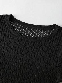 Breezaya Đầm len nữ màu be dệt kim kiểu dáng châu Âu và Mỹ mùa xuân/hè 2026 mới, gợi cảm, ôm eo, thích hợp cho kỳ nghỉ, du lịch, hoạt động ngoài trời, lãng mạn, tiệc bãi biển, tụ họp buổi tối, ven biển, thoải mái. - màu đen - Xem 5