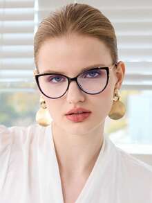 Visivana Óculos de Gatinho Óculos Transparentes Acessórios de Óculos Acessórios de Óculos para Mulheres Dia dos Namorados Dia dos Namorados Modernos Elegantes Acessórios de Moda - Preto - Visão 2