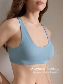 Ocili Sujetador sólido, cómodo y versátil para mujer - Azul - Ver 1