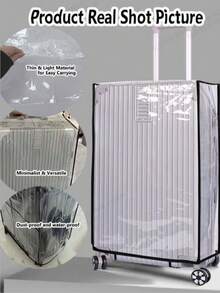 1/3件装行李保护套 透明加厚耐磨防水拉杆箱套 旅行皮套 - 黑色 - 查看 18