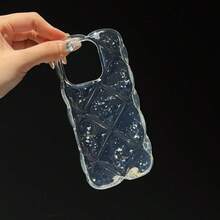 Ốp lưng silicon trong suốt lấp lánh kim cương sang trọng, tương thích với iPhone 17 Pro Max, 17 Pro, 17 Air, 17, 16, 15, 14, 13, 12, 11 Pro Max, chất lượng cao, chống sốc. - Lá bạc trong suốt - Xem 12
