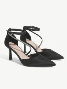 CUCCOO CHICEST Woman Shoes Fashionable High Heel Shoes Wedding Shoes For Summer Graduation Heels Prom Heels Vacation Shoes Summer Spring Shoes Spring Break Easter For Christmas Elegant Shoes Wedding Shoes Spring Shoes Bride Shoes - Black - View 2