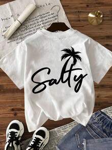 EMERY ROSE Summer Vacation Beach-Themed Printed T-Shirt For Ladies - White - View 2