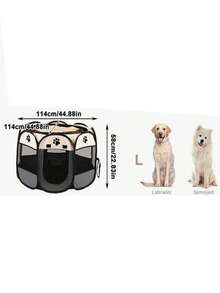 Portable Foldable Pet Tent Dog House Octagonal Fence Puppy Shelter Easy To Use Outdoor Easy To Operate Large Dog Cage Cat Fence - Grey - View 7