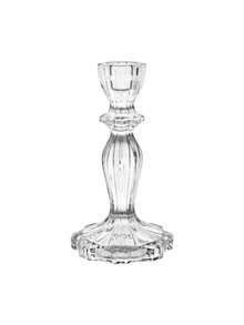 1 Castiçal de Vidro Criativo, Suporte para Vela de Vidro Transparente com Padrão de Diamante, Peça Central Elegante para Decoração de Mesa de Jantar, Sala de Estar e Casamentos - Transparente - Ver 3