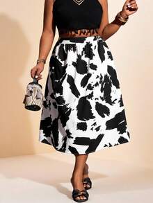 Slaydiva 春夏新品音乐节、复活节、圣帕特里克节、西部风、游牧风、生日派对、毕业典礼、学院风、学生装、日常休闲、百搭基础款、休闲、邮轮旅行、海滩、日光浴、爆款、街头风、婚礼宾客波西米亚风、通勤、早午餐、极简基础款、Y2K街头风、畅销单品、日常约会、机场轻薄中长裙、大码半身裙 - 黑色 - 黑色 - 查看 8