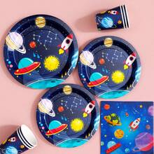 火箭宇航员一次性餐盘、餐巾纸和杯子套装，可供20位客人使用。这款一次性派对套装（包括餐盘、餐巾纸和杯子）非常适合生日派对、婚礼和家庭野餐。 - 查看 4