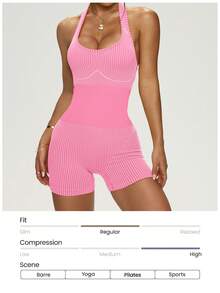 Slayform Slayform Mono de mujer con cuello halter y espalda abierta a rayas - Rosa - Ver 5
