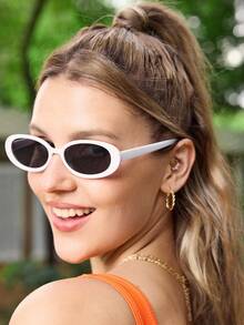 Shadewire 1 pièce Lunettes de mode de style bohème pour femmes, de protection pour l'extérieur, convenant aux voyages et à l'usage quotidien. Accessoires de mode rétro vintage - 2PC (noir gris blanc gris) - Voir 3