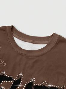 ROMWE MEN Grunge Punk Men's Letter & Portrait Graphic Round Neck Casual Tank Top (Random Rhinestone Decor), Summer - Multicolor - View 4