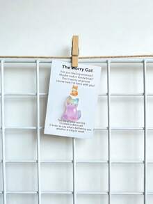 10 buah Kartu Pelukan Saku Kucing Penghilang Kekhawatiran, Kartu Pereda Kecemasan dan Penyemangat, Kartu Ucapan Hangat untuk Teman - warna-warni - View 6
