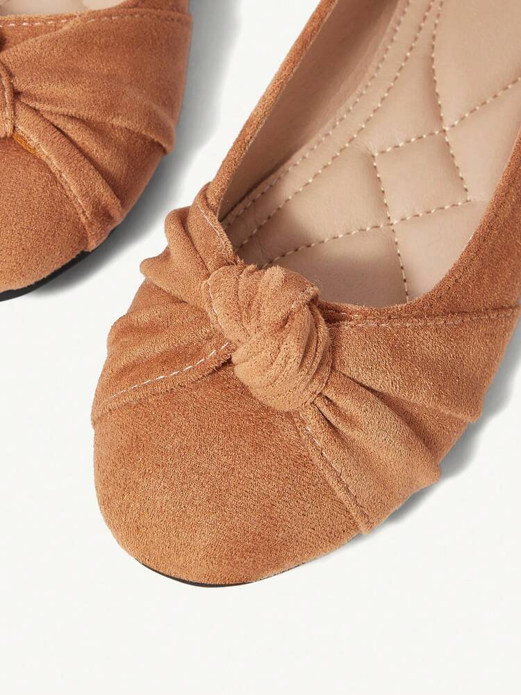 CUCCOO CHICEST Women's Casual Knot Detail Streetwear Chic Flat Shoes