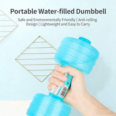 1 Pair Blue/Pink Portable Water-Filled Dumbbells, Anti-Rolling Leak-Proof Ergonomic Lightweight Water Dumbbells For Travel, Home Fitness & Strength Training