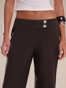 Avantive 棕色喇叭裤，休闲抽绳裤，适合夏季春季穿着，也适合节日、海滩、休闲度假等场合。这款裤子优雅大方，适合春假、通勤、日常休闲、商务/秋季穿着，也适合返校、教师、外出、休闲通勤、度假等场合。这款裤子是女士夏季裤装、正装裤、工作裤、女士长裤和办公室工作服的理想之选。 - 棕色 - 查看 5