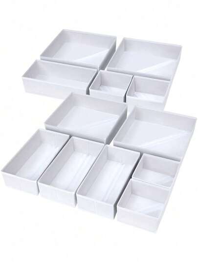 9 6 3 1 Hộp đựng đồ bằng vải có thể gấp gọn, giặt được, hộp sắp xếp tủ quần áo màu trắng dùng để đựng đồ lót, áo ngực, tất, cà vạt, khăn quàng cổ, giải pháp lưu trữ trong tủ quần áo và phòng ngủ.