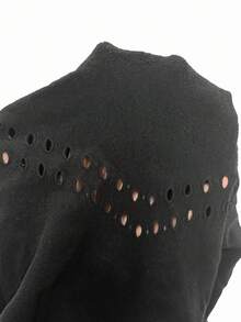 EgrlEra 女士性感黑色短袖提花迷你连衣裙 - 黑色 - 查看 7