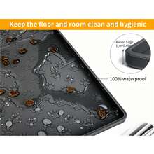 1个硅胶爪印宠物餐垫 - 黑色 - 查看 4