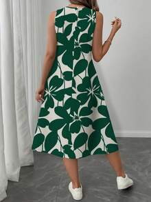 SHEIN LUNE 女士休闲印花中长连衣裙，适合春夏季节穿着 - 彩色 - 查看 2