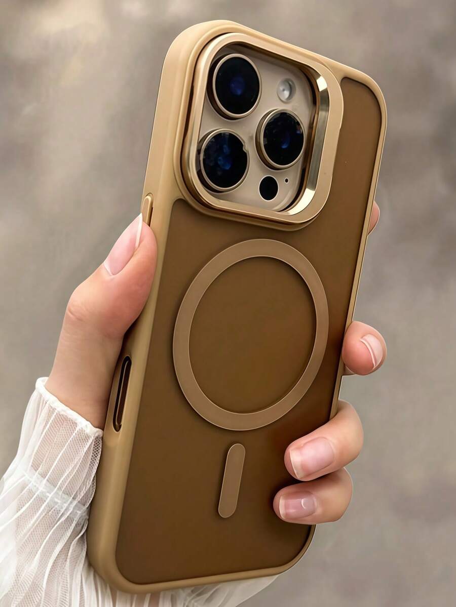 Luxury Frosted Magnetic Case - Semi-Transparent Acrylic Shockproof Cover For 17-11 Series, Wireless Charging - Gold - View 1