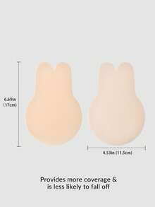 SHAPORA 4对装女士粘性文胸，兔耳和蚂蚁皮图案 - 杏色 - 查看 4