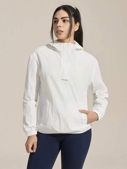 Exploreva 女士纯色长袖连帽防晒外套