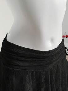 Comfortcana 女士不对称下摆短款休闲裙 - 黑色 - 查看 4