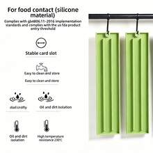 1PC Narrow Slot Pot Lid Storage Mat, Multifunctional Kitchen Countertop Stove Pot Pan Cutting Board Holder Non-Slip Draining Mat - Green - View 6