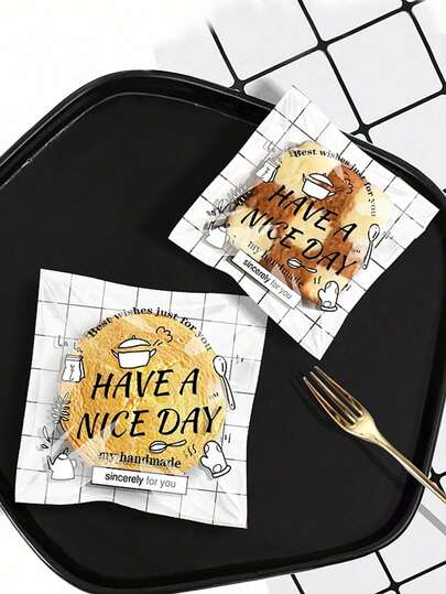 100 Piezas Bolsas de Embalaje de Galletas, Bolsas de Embalaje de Regalo con Gráfico de Eslogan, Bolsas de Plástico Transparentes Autosellantes para Hornear, Decoración de Fiestas, Embalaje de Joyas, Bolsas de Embalaje, 100 piezas Suministros Escolares Bolsa de Alimentos Caja de Alimentos Adecuada para Caramelos, Chocolate, Galletas, etc. De Vuelta a la Escuela