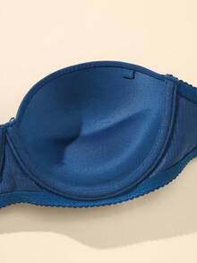 Sujetador bandeau inalámbrico de unicolor, de moda y cómodo para mujer - Azul - Ver 5