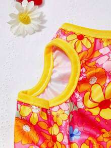 PETSIN 1 pezzo Vestito estivo traspirante, antinsetto e protettivo dal sole con motivo floreale carino per cani e gatti - Multicolore - Visualizzare 5