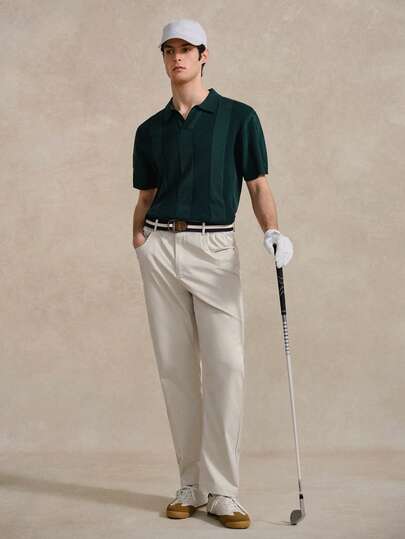 Courvante Quần kaki ống đứng trơn dành cho nam, thích hợp cho mùa thu, phong cách tennis, golf, hoặc làm quà tặng Ngày của Cha.