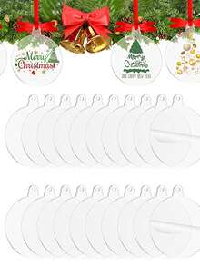 10 buah Ornamen Akrilik Bulat Bening 75mm, Cocok untuk Kerajinan DIY Natal dan Halloween, Dekorasi Gantung Pohon Natal, Natal - Beraneka warna - View 2