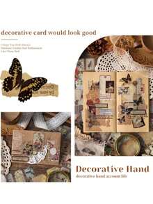 2套旧木纹浮膜拼贴贴纸书，防水宠物日记本材质创意贴纸书 - 均碼 - 查看 7