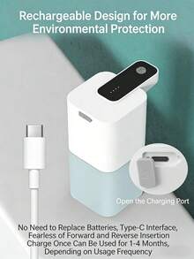 1PC Automatic Foam Soap Dispenser, Touchless Sensor Wall-Mountable Soap Dispenser With Type-C Charging For Kitchen & Bathroom - multicolor - View 7