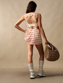 VARSIVA Women Striped Backless Casual Fitness Sports Tank Top - Multicolor - View 6