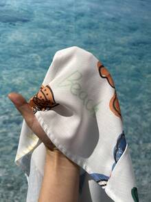 SHEIN EZwear 大码宽松舒适吊带背心和裤子两件套，适合海滩度假、海滩派对等场合，女士沙滩装，美人鱼沙滩装，珊瑚色夏季度假套装，女士夏季套装 - 彩色 - 查看 7