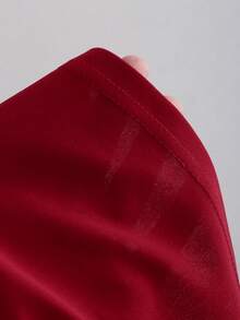 Sweetra 女士新年、万圣节、圣诞节、感恩节服装，红色连衣裙，适合派对、通勤、日常、旅行、度假 - 红色圣诞连衣裙、红色派对连衣裙、夏季连衣裙，优雅连衣裙，撞色领口、蝴蝶结装饰、不对称肩部设计、A字裙摆 - 紅色 - 查看 8