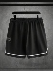 HIMLAND 男士珍珠装饰图案圆领宽松短袖T恤 - 黑色 - 查看 4