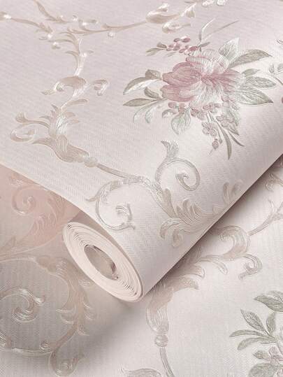 3D立体花卉壁纸，采用自粘无纺布制成，适合用贴纸装饰卧室、客厅、书房和电视背景墙。